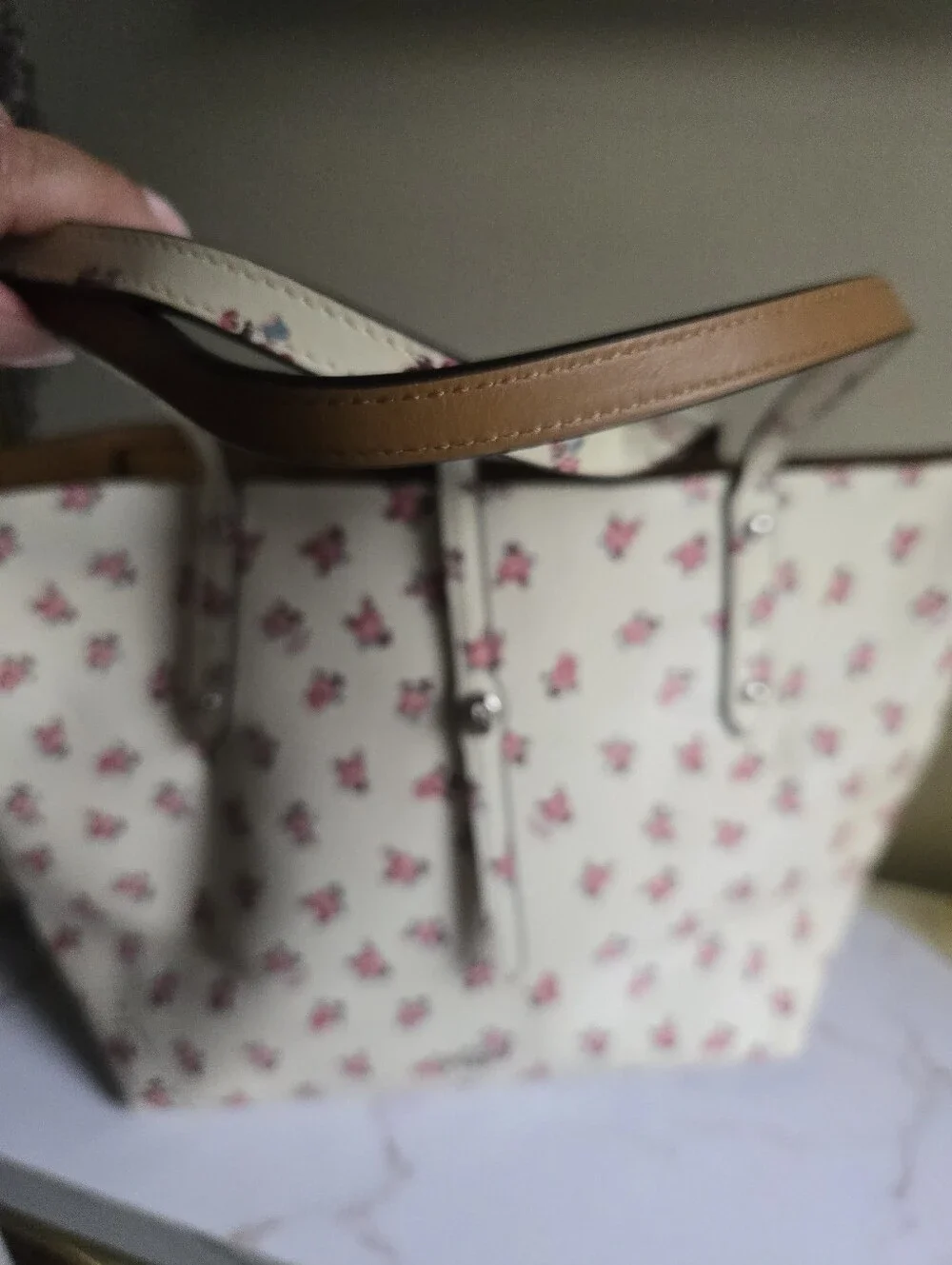 🌸EUC Coach Market Floral Bloom Patent Leather Large Tote Bag🌸